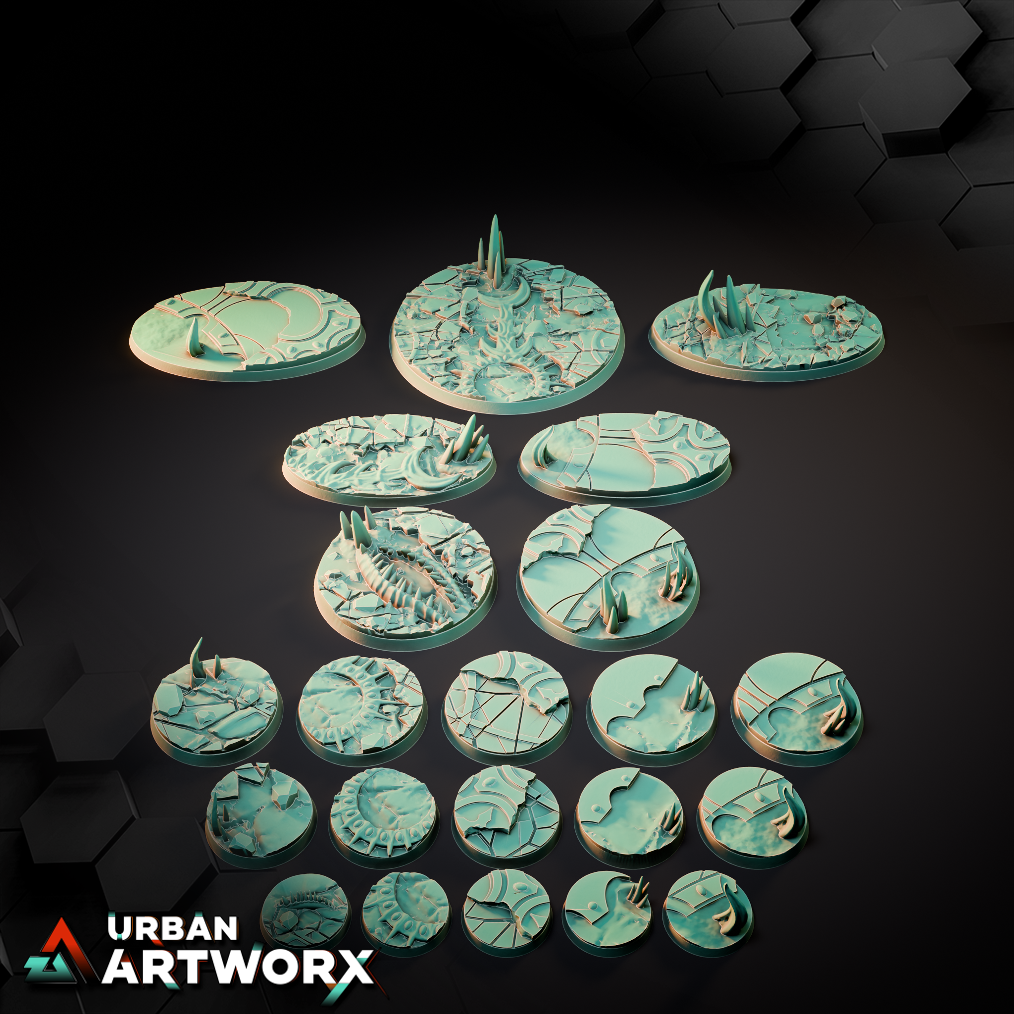 Tabletop Bases - Sacrusmundus - Belkartam Corrupted Ancient World Bases | Gruppenbild
