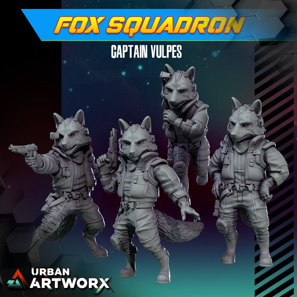Tabletop Miniaturen - Skullforge Studios - Fox Squadron: Captain Vulpes (4)