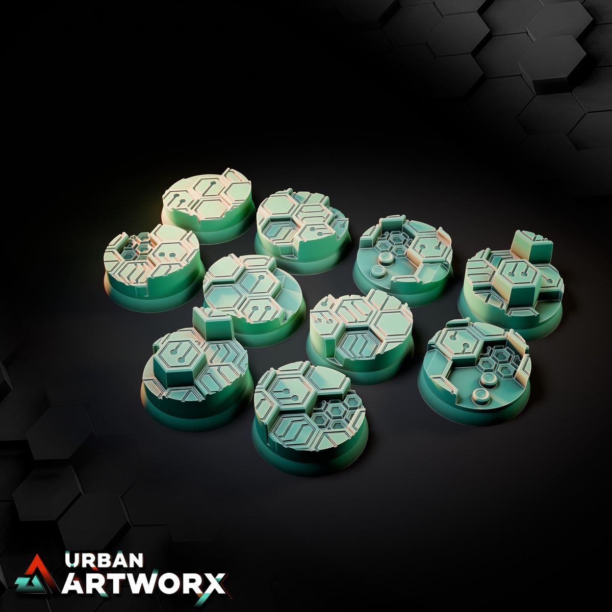 Cyberhex Bases – Round 25mm (10)