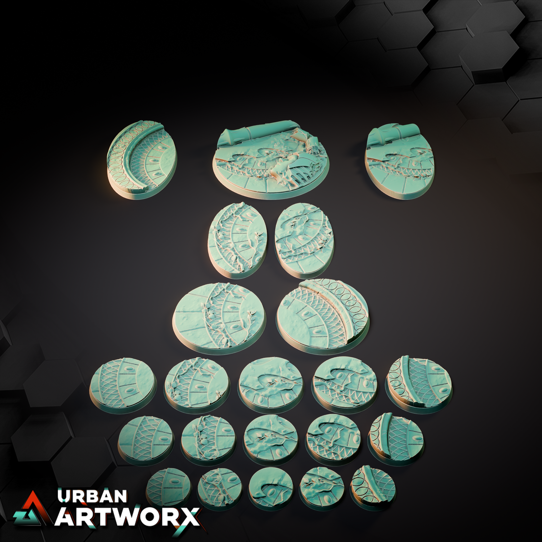 Tabletop Bases - Sacrusmundus - Lyntrath Jungle Vestiges Bases | Gruppenbild