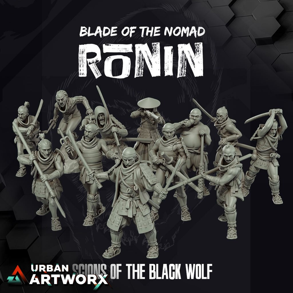 Tabletop Miniaturen - Skullforge Studios - Ronin: Blade of the Nomad Scions of the Black Wolf (12)