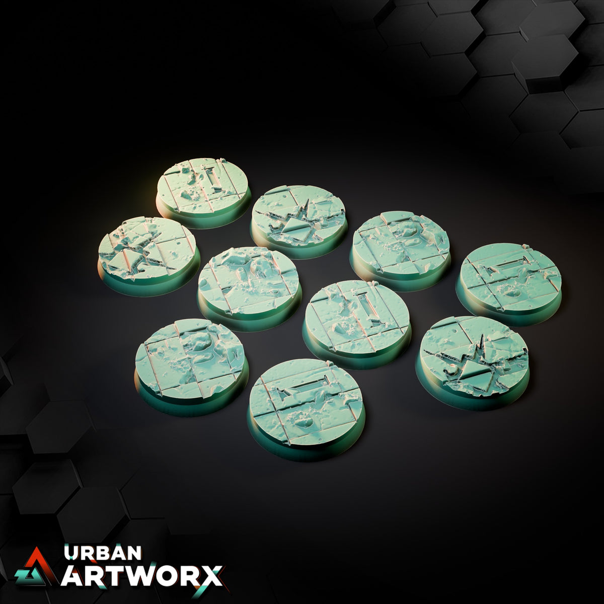 Ruined Palace Bases – Round 28mm (10)