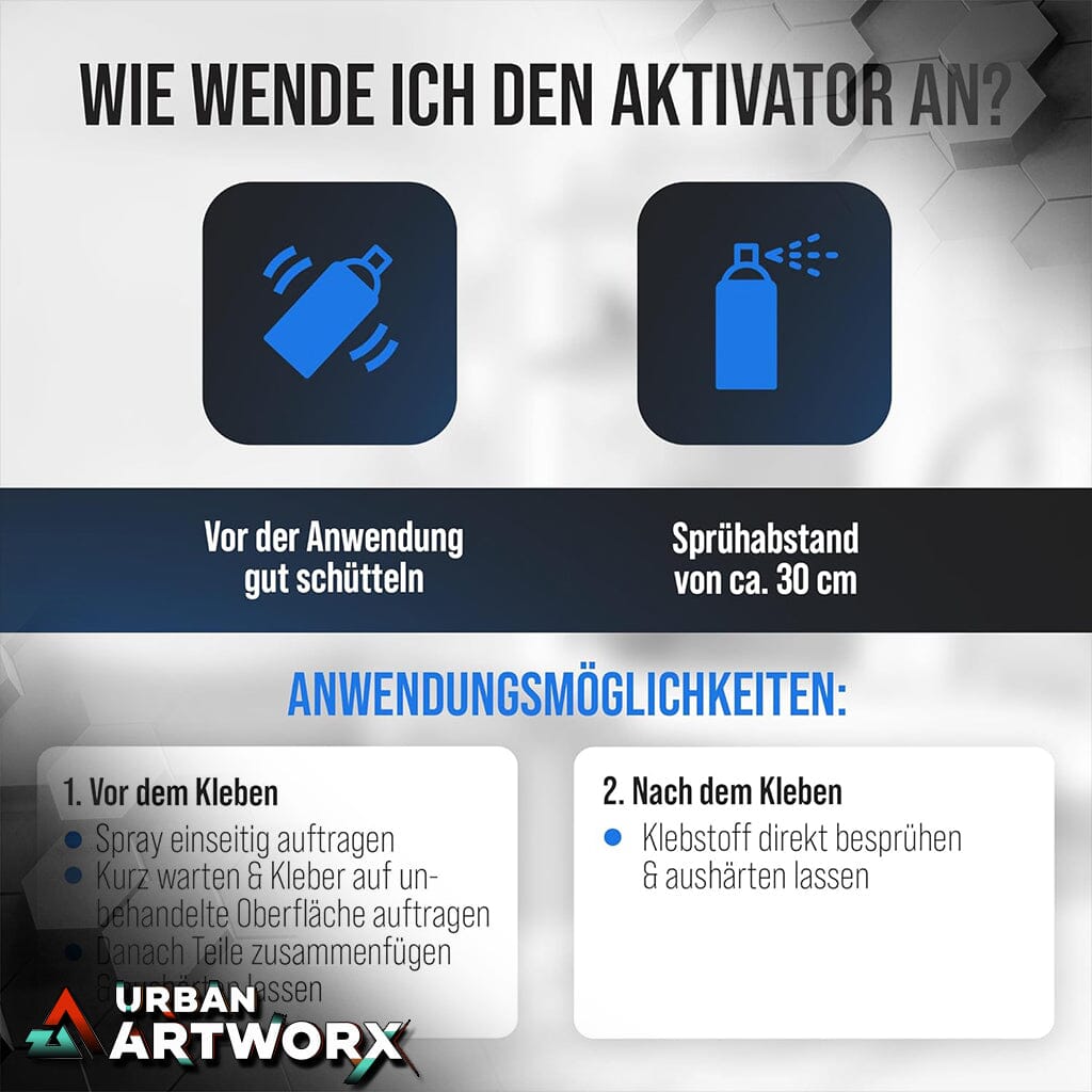 Sekundenkleber Aktivator Spray 200ml - Aerosol Sprühdose Urban ArtworX