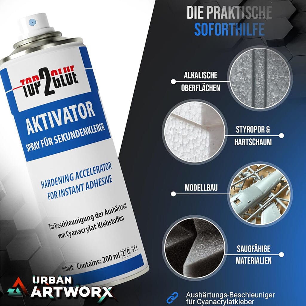 Sekundenkleber Aktivator Spray 200ml - Aerosol Sprühdose Urban ArtworX