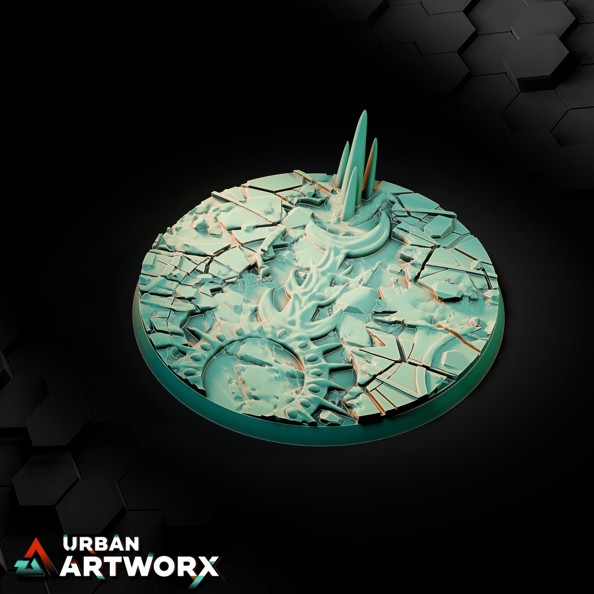 Tabletop Bases - Sacrusmundus - Belkartam Corrupted Ancient World Bases Sacrusmundus Round 90mm