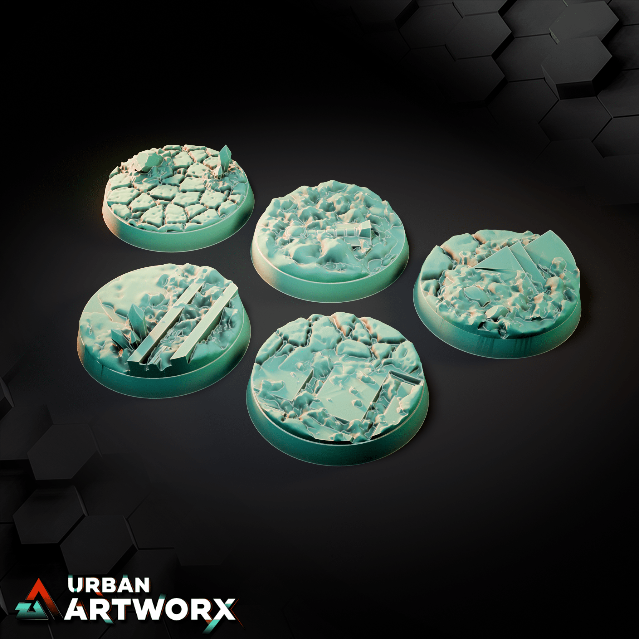 Tabletop Bases - Sacrusmundus - Karnac The Tomb Planet Bases Sacrusmundus Round 32mm (10)
