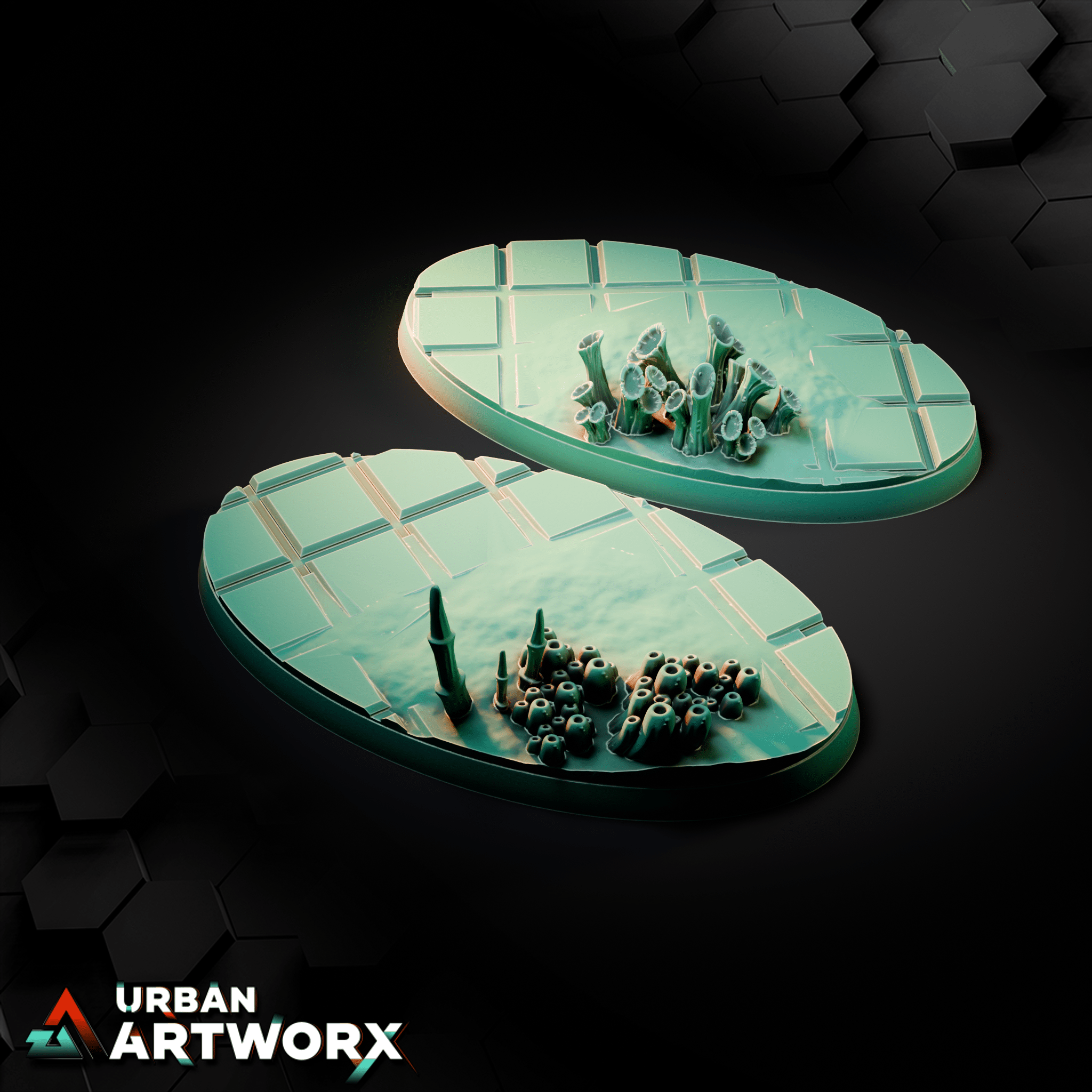 Tabletop Bases - Sacrusmundus - Tulipa Evolved Infestation Bases Sacrusmundus Oval 75x42mm (2)