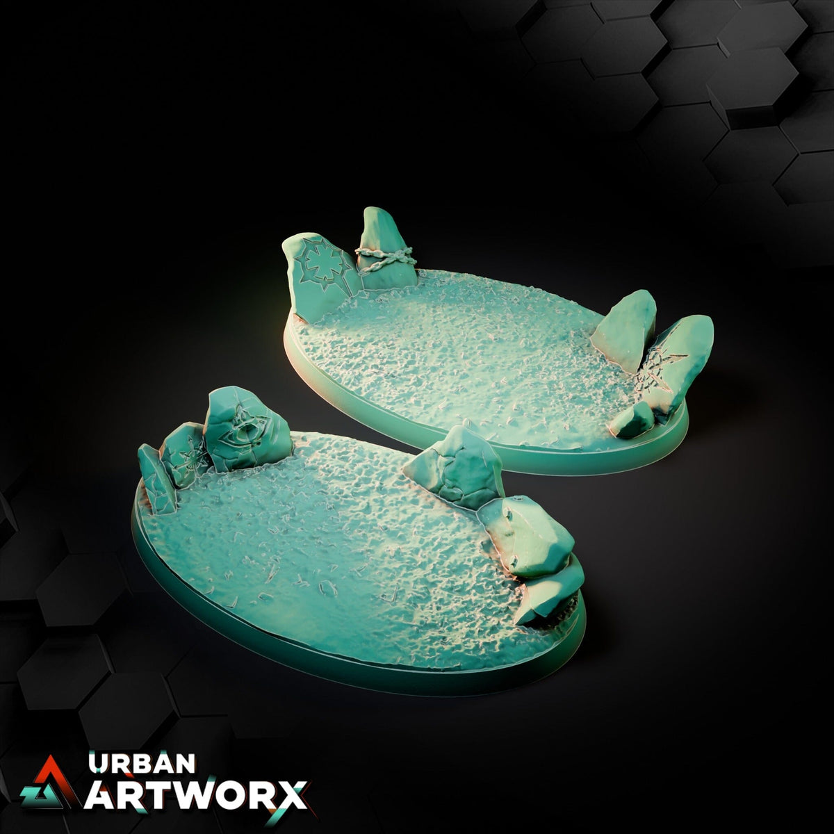 Tabletop Bases - Txarli Factory - Chaos Hell Bases Bases Txarli Factory Oval 75x42mm (2)