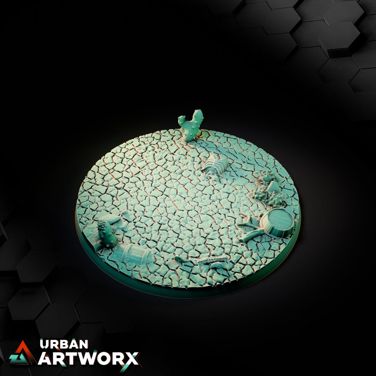 Tabletop Bases - Txarli Factory - Cracked Desert Bases Bases Txarli Factory Round 100mm