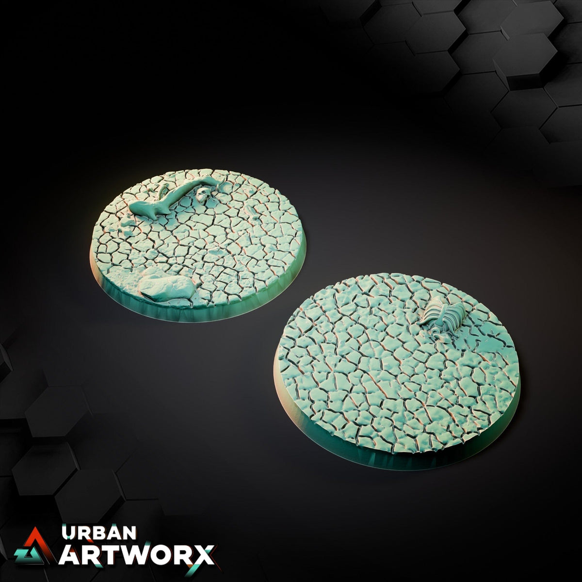 Tabletop Bases - Txarli Factory - Cracked Desert Bases Bases Txarli Factory Round 60mm (2)