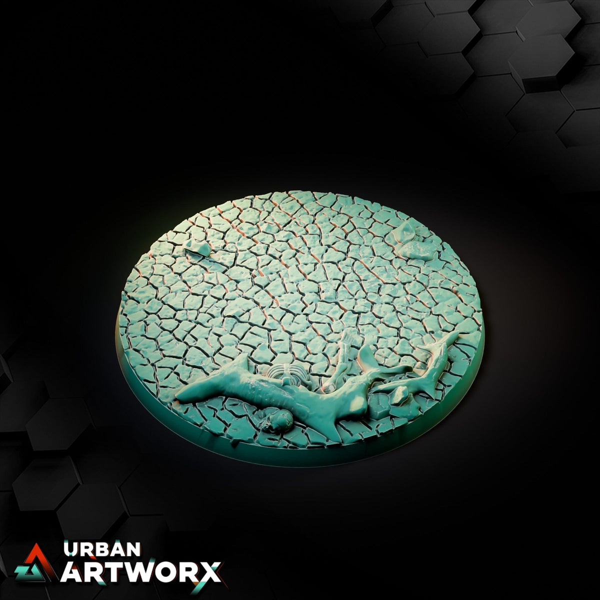 Tabletop Bases - Txarli Factory - Cracked Desert Bases Bases Txarli Factory Round 80mm