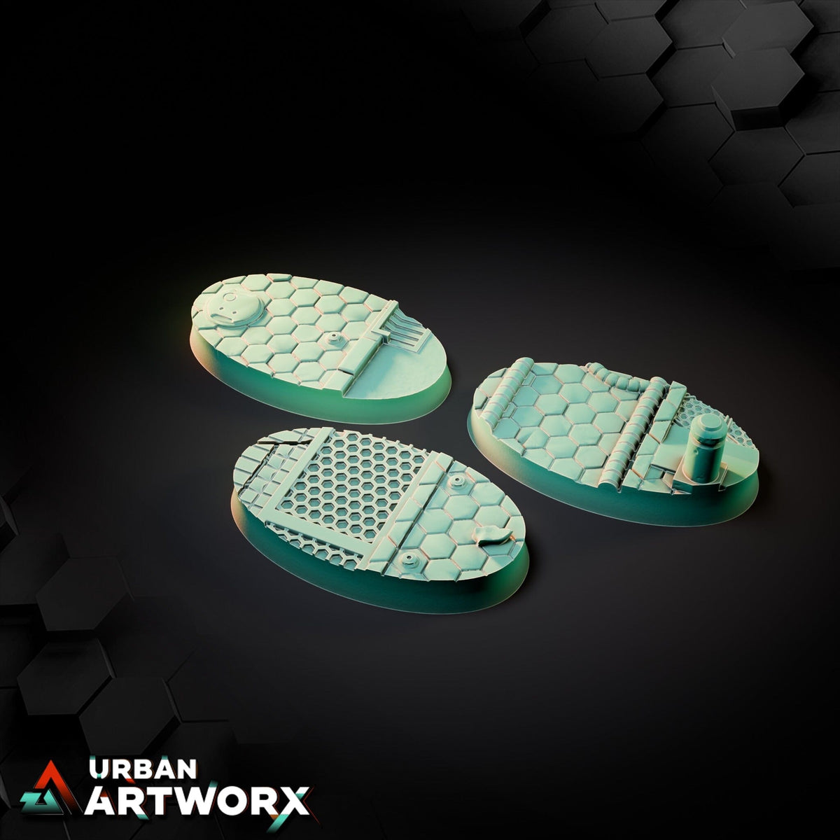 Tabletop Bases - Txarli Factory - Sci Fi City Bases Bases Txarli Factory Oval 60x35mm (3)