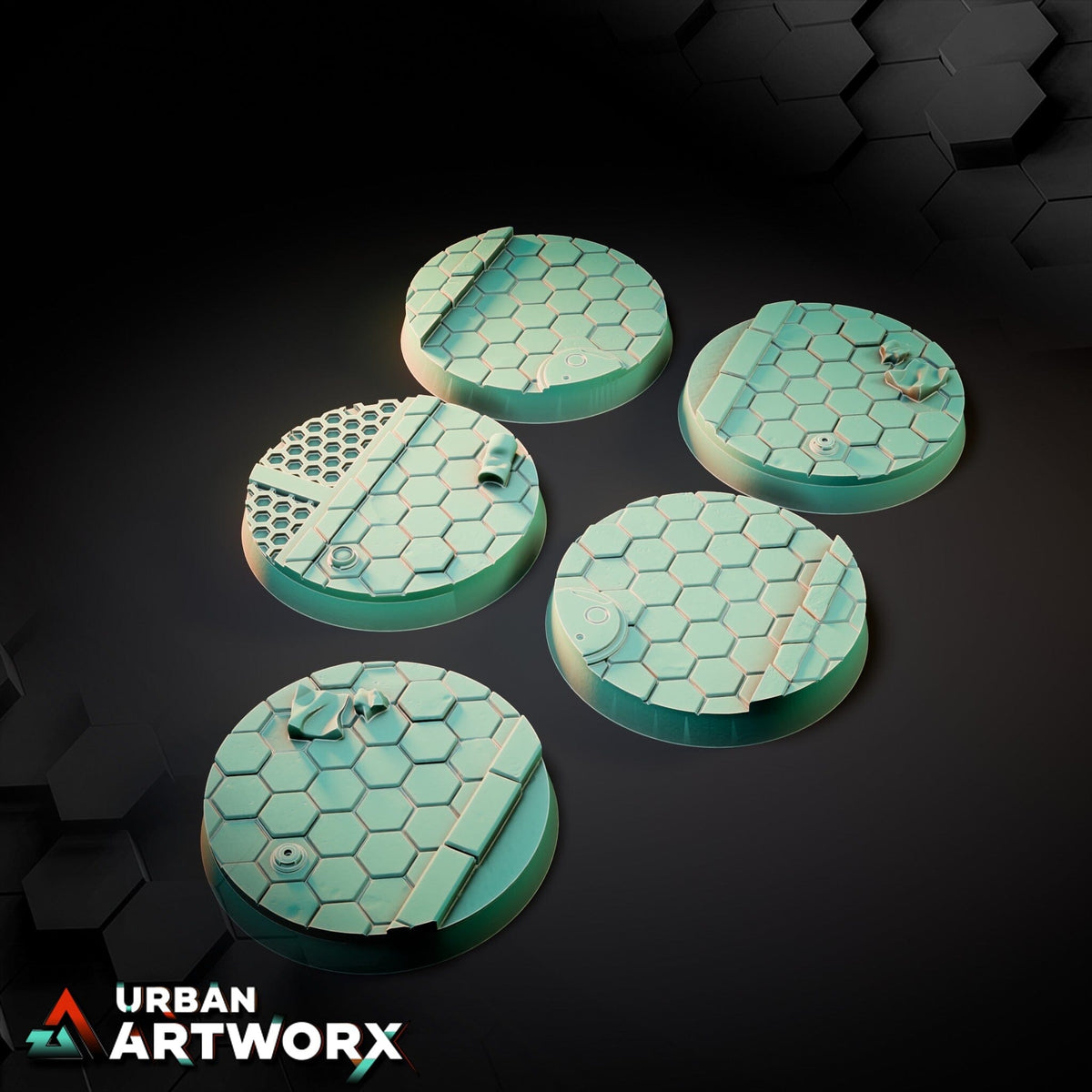 Tabletop Bases - Txarli Factory - Sci Fi City Bases Bases Txarli Factory Round 40mm (5)
