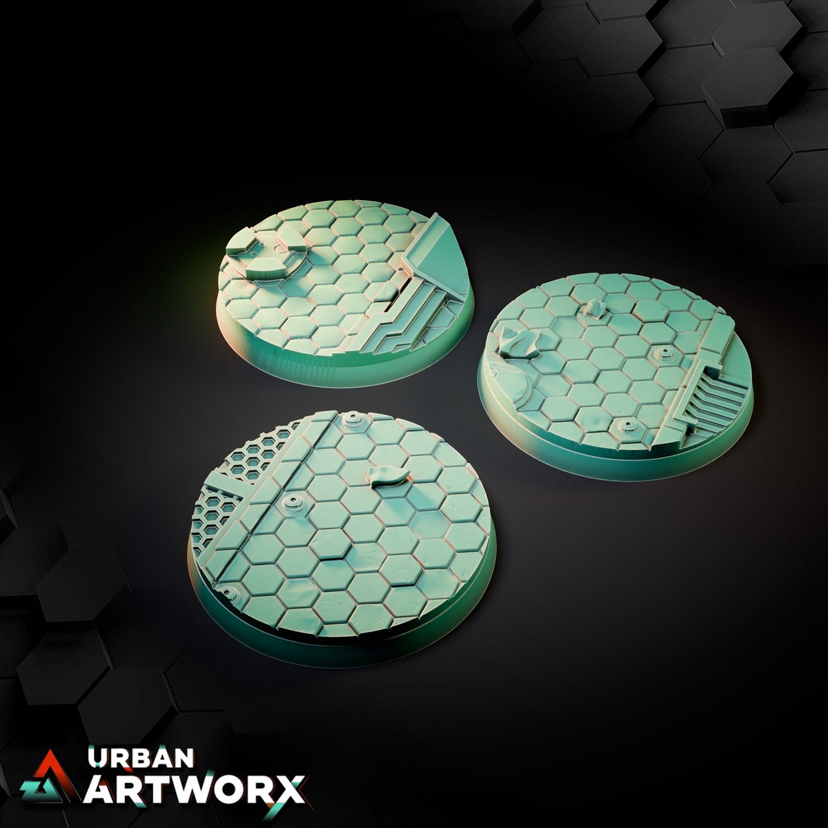 Tabletop Bases - Txarli Factory - Sci Fi City Bases Bases Txarli Factory Round 50mm (3)