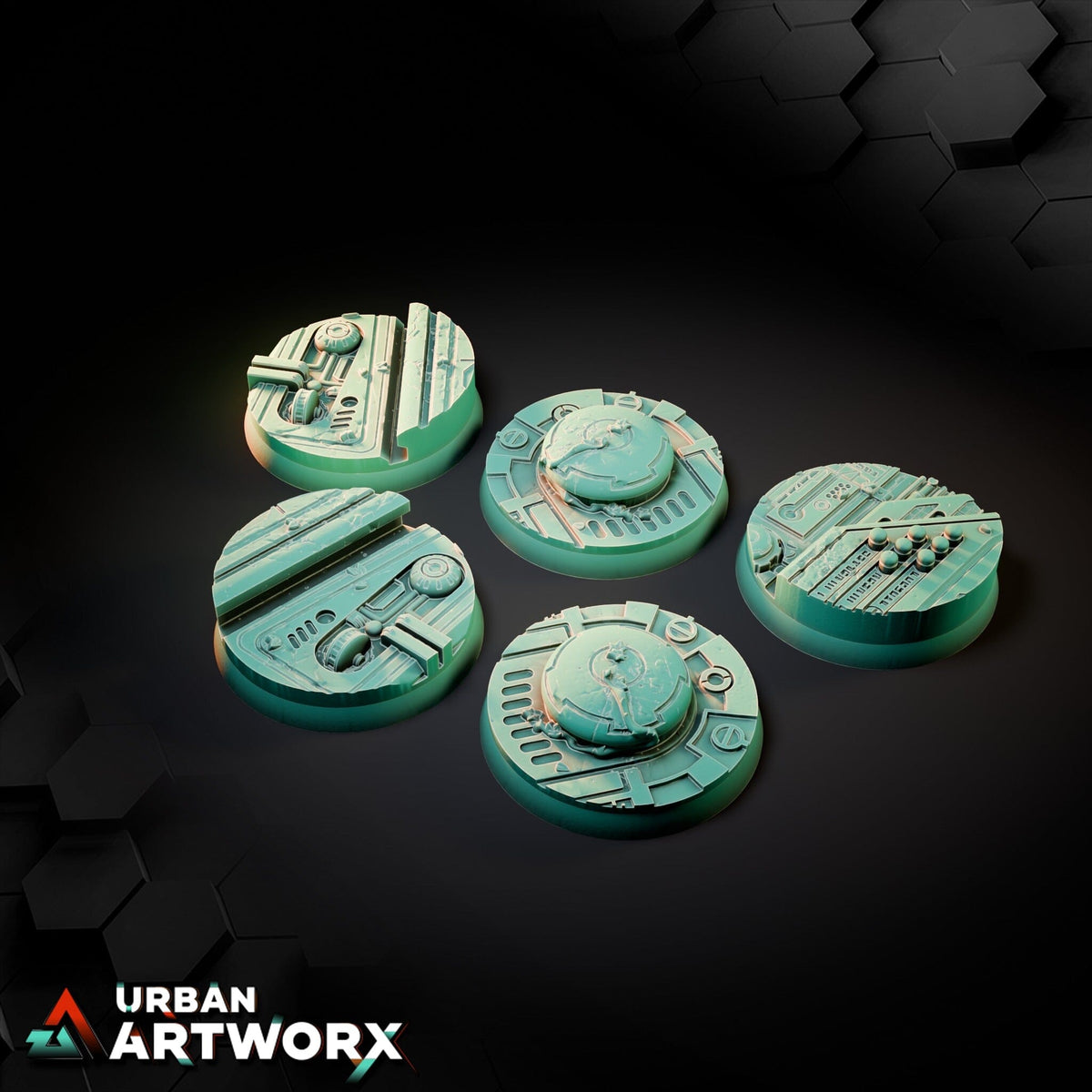 Tabletop Bases - Txarli Factory - Xeno City Abandoned Bases Txarli Factory Round 40mm (5)