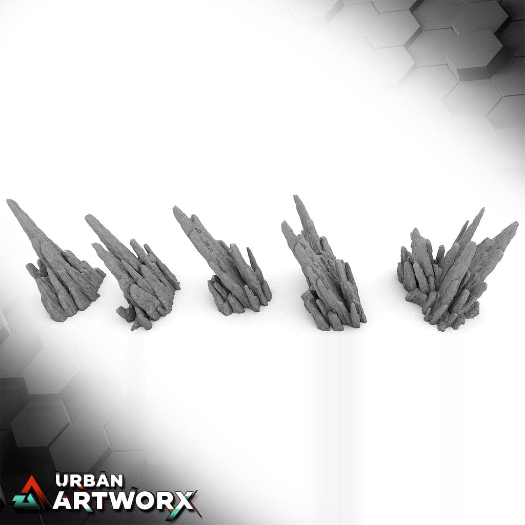 Tabletop Gelände - Imperial Terrain - This is the Terrain Set 1 Imperial Terrain Big Single Rocks Complete Set