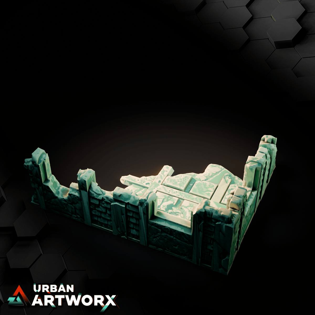 Tabletop Gelände - Txarli Factory - 11th Edition Grimdark Ruins Gelände Txarli Factory Ruin 5x4 02