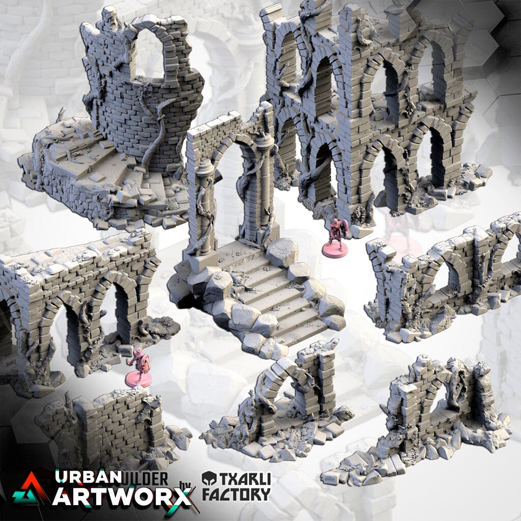 Tabletop Gelände - Txarli Factory - Abandoned City Ruins Txarli Factory Complete Set