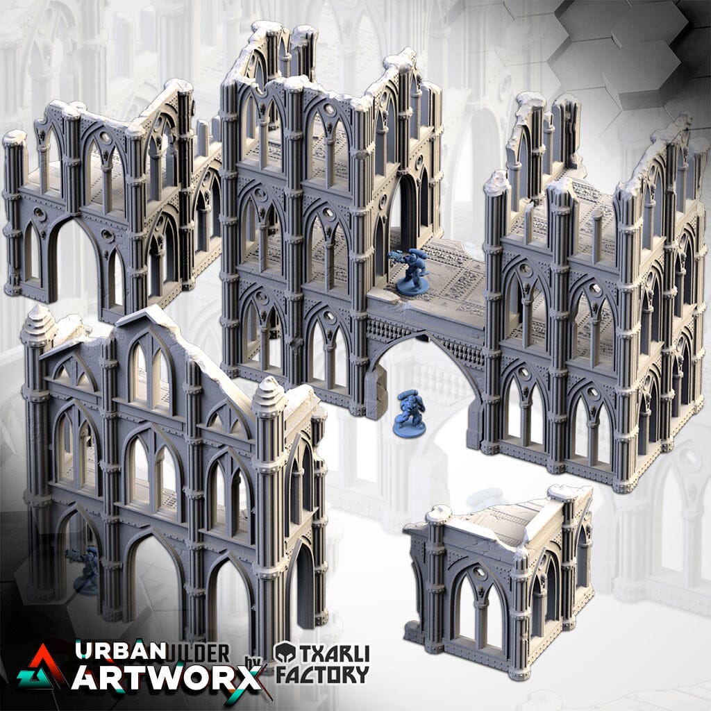 Tabletop Gelände - Txarli Factory - Cathedral Ruins Txarli Factory Complete Set Open