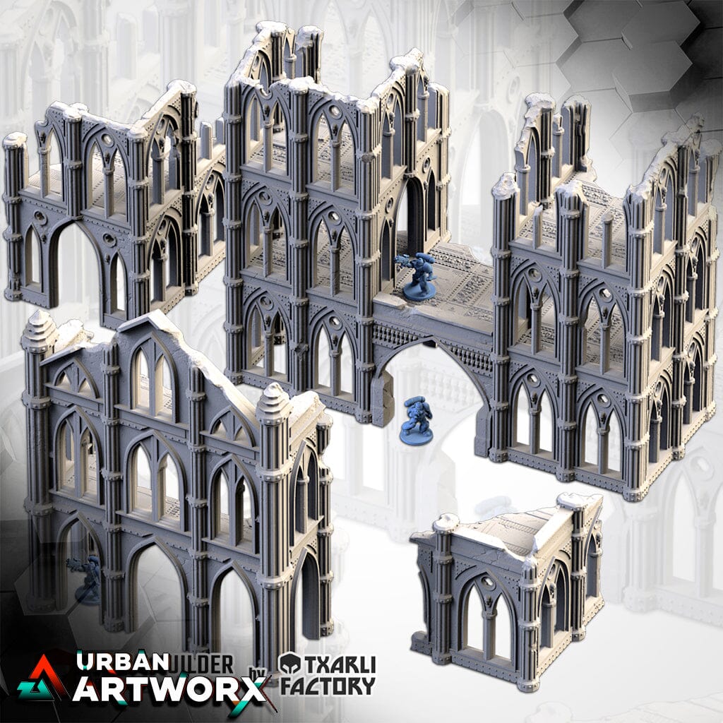 Tabletop Gelände - Txarli Factory - Cathedral Ruins Txarli Factory Complete Set Open 