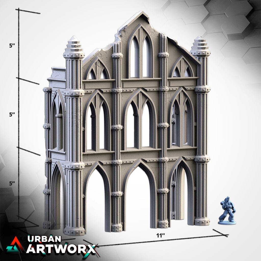 Tabletop Gelände - Txarli Factory - Cathedral Ruins Txarli Factory Ruin 1 Open