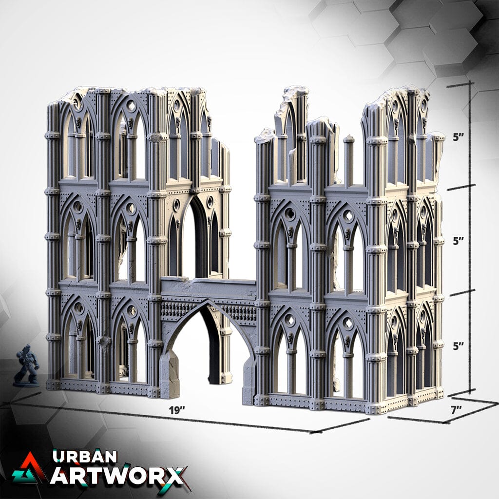 Tabletop Gelände - Txarli Factory - Cathedral Ruins Txarli Factory Ruin 2 Open