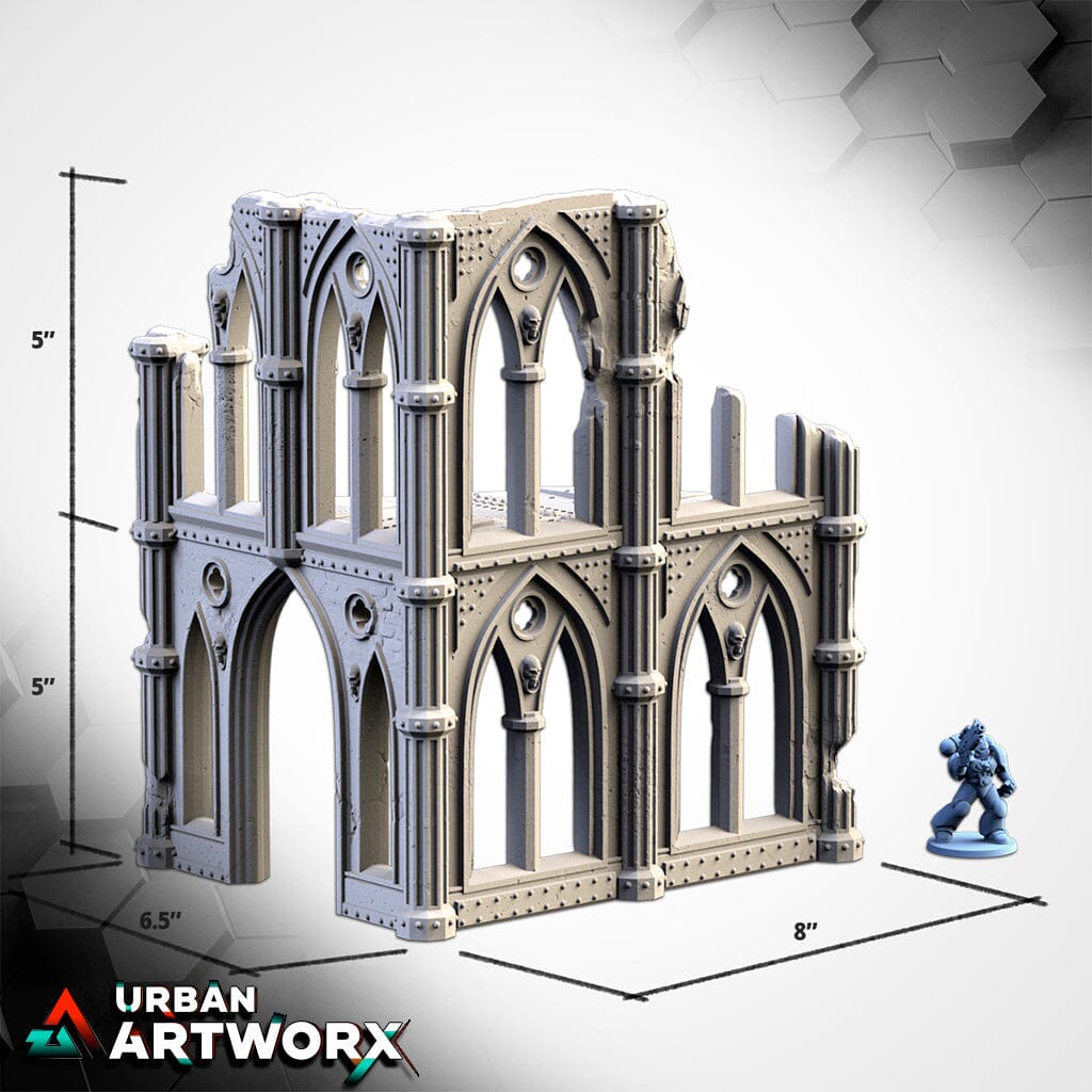 Tabletop Gelände - Txarli Factory - Cathedral Ruins Txarli Factory Ruin 3 Open