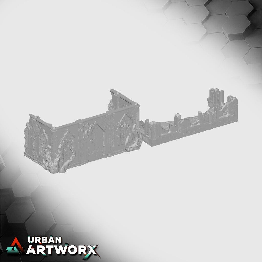 Tabletop Gelände - Txarli Factory - Grimdark Infected Ruins Txarli Factory Infected - C 8x4