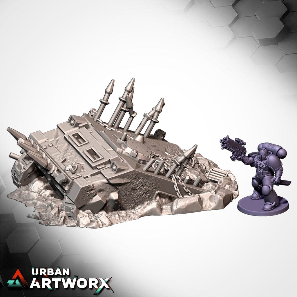 Tabletop Gelände - Txarli Factory - Infernal Tanks Destroyed Txarli Factory