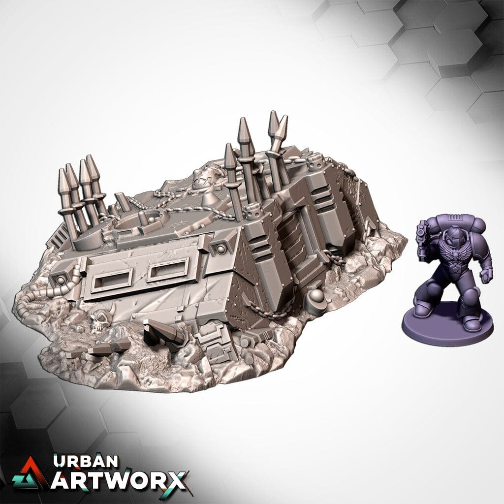 Tabletop Gelände - Txarli Factory - Infernal Tanks Destroyed Txarli Factory