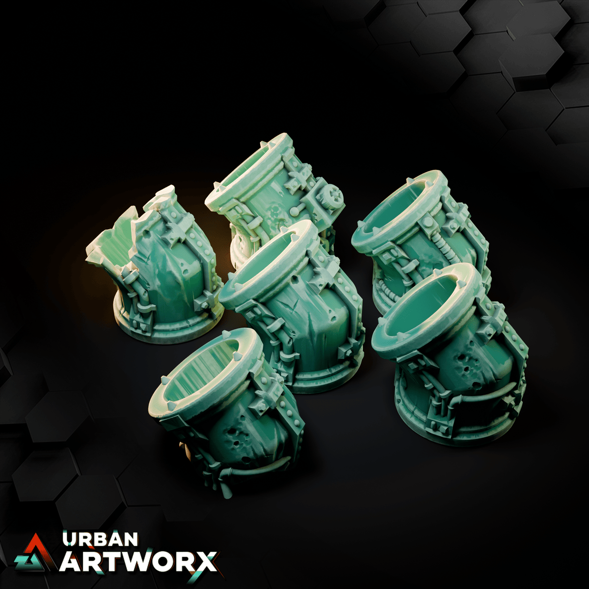 Tabletop Gelände - Txarli Factory - Modular Pipes Gelände Txarli Factory Elbows 45°