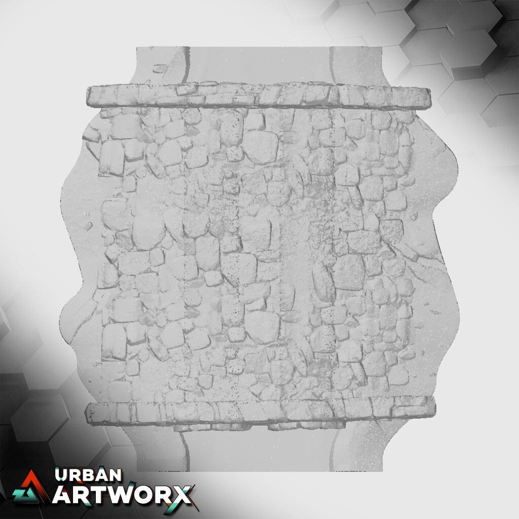Tabletop Gelände - Txarli Factory - Modular River Txarli Factory Straight 01 - Stone Bridge Large