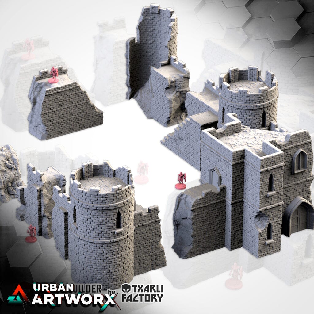 Tabletop Gelände - Txarli Factory - Ruined Castle Txarli Factory Complete Set