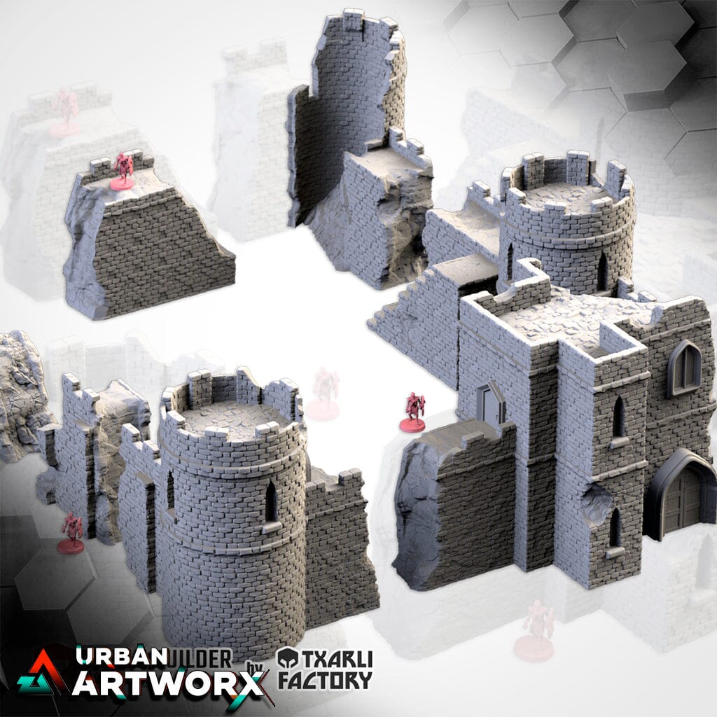 Tabletop Gelände - Txarli Factory - Ruined Castle Txarli Factory Complete Set 