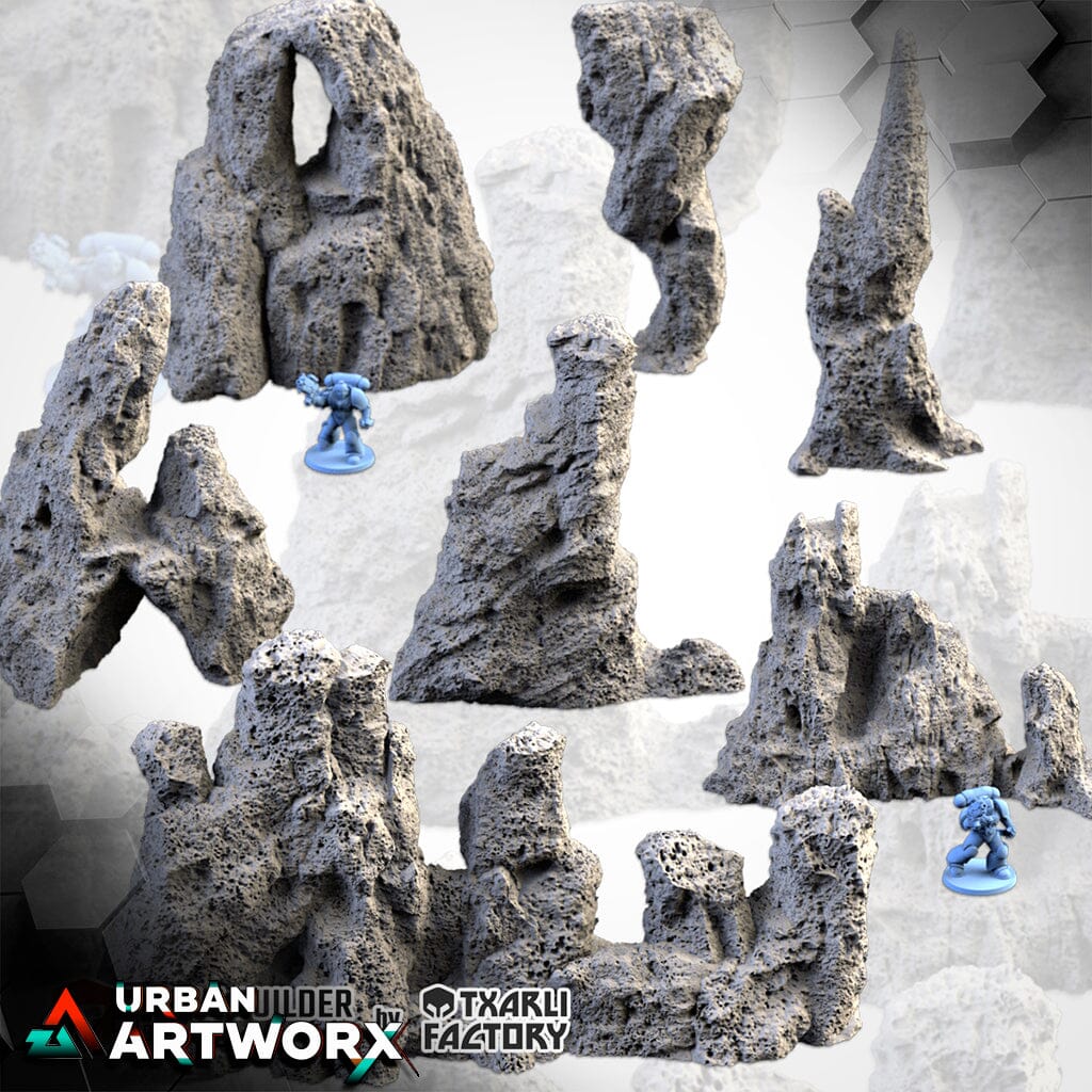 Tabletop Gelände - Txarli Factory - Volcanic Stones Txarli Factory Complete Set