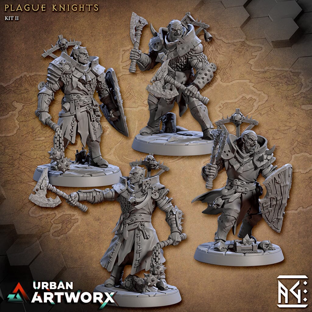 Tabletop Miniaturen - Artisan Guild - Rodburg Cultist of Melmora - Plague Knights Artisan Guild Complete Kit (4) Highquality Base