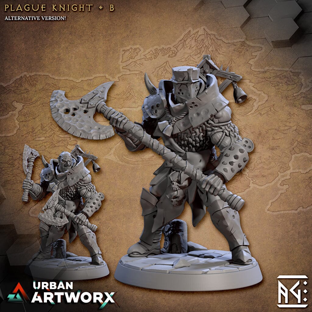 Tabletop Miniaturen - Artisan Guild - Rodburg Cultist of Melmora - Plague Knights Helmet Artisan Guild Plague Knight B Highquality Base
