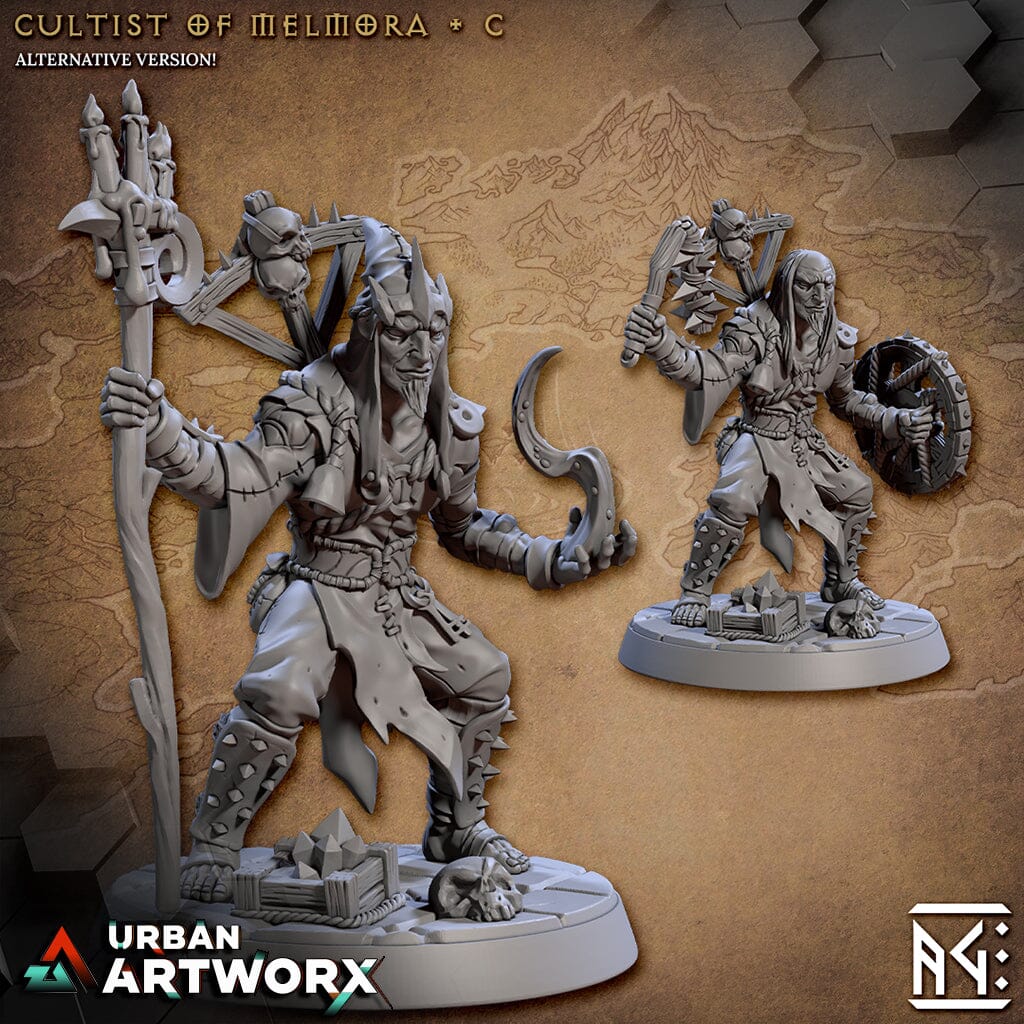 Tabletop Miniaturen - Artisan Guild - Rodburg Cultist of Melmora - Rodburg Cultists of Melmora Hooded Artisan Guild Cultist C Highquality Base