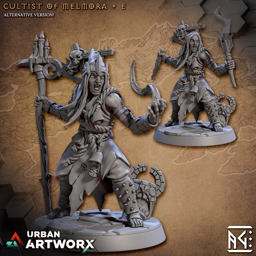 Tabletop Miniaturen - Artisan Guild - Rodburg Cultist of Melmora - Rodburg Cultists of Melmora Hooded Artisan Guild Cultist E Highquality Base 