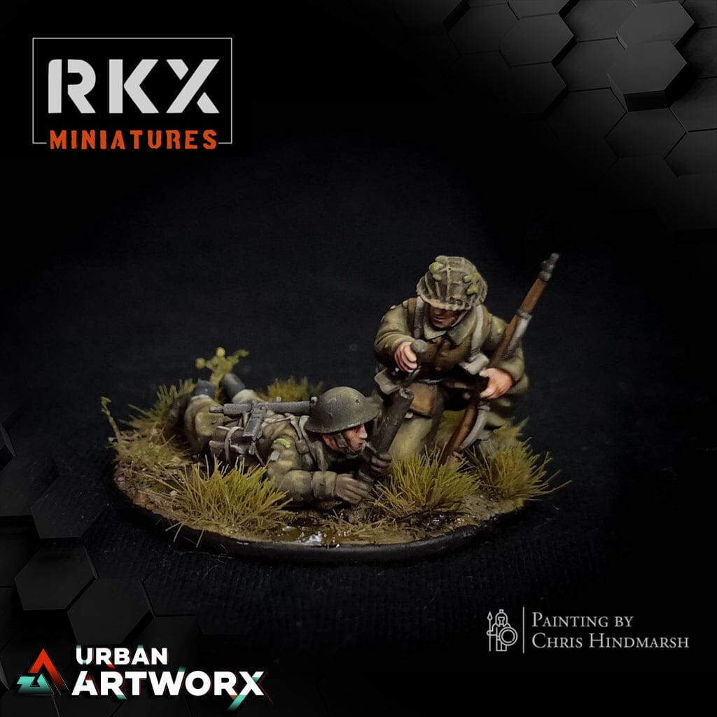 Tabletop Miniaturen - RKX Miniatures - Operation Plunder Canadians - 2inch Mortar Team RKX Miniatures