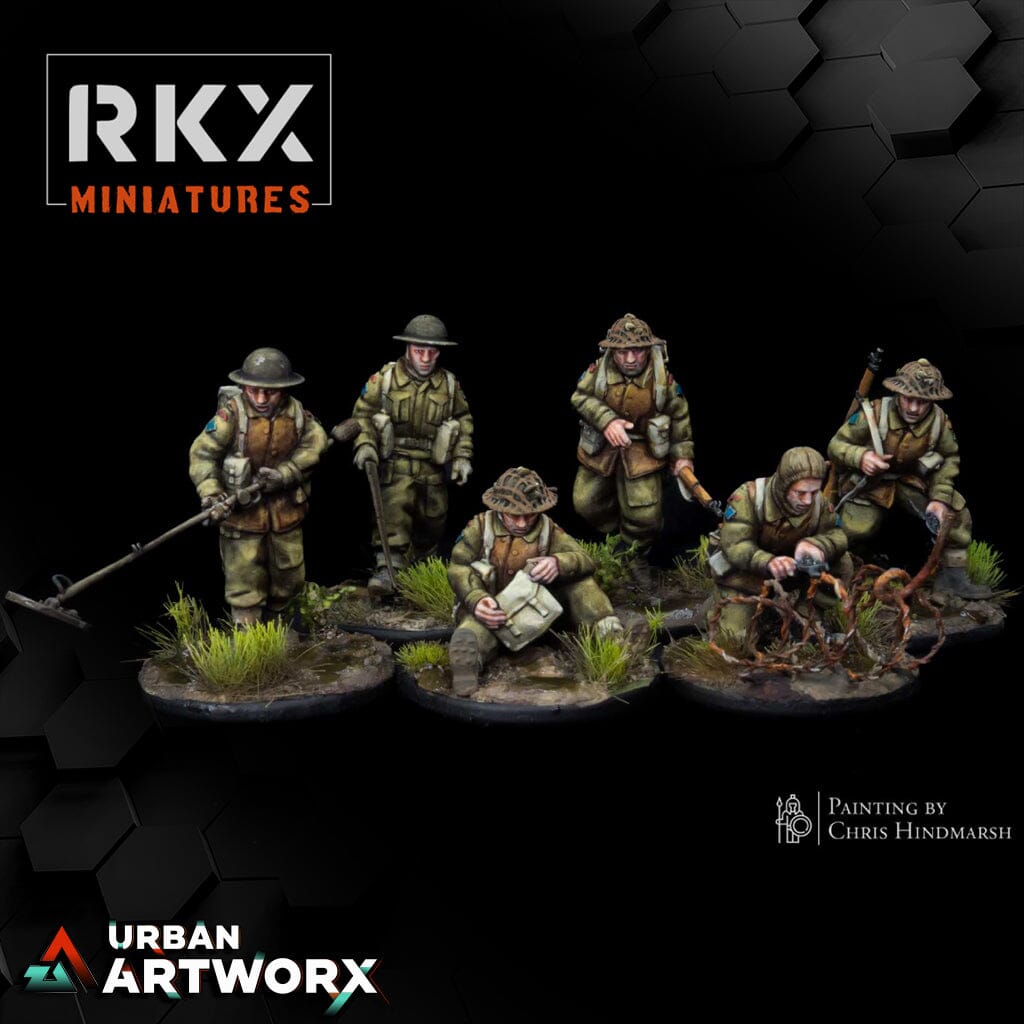 Tabletop Miniaturen - RKX Miniatures - Operation Plunder Canadians - Canadian Engineers (6) RKX Miniatures