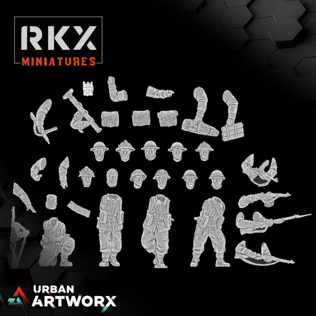 Tabletop Miniaturen - RKX Miniatures - Operation Plunder Canadians - Canadian multipart kit (4) RKX Miniatures 