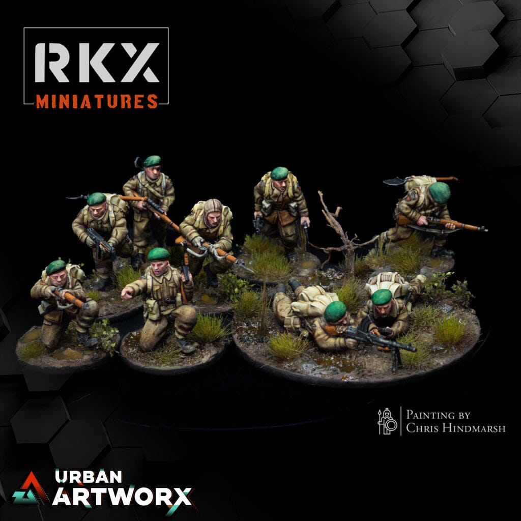 Tabletop Miniaturen - RKX Miniatures - Operation Plunder Canadians - Commando Rifle Section (9) RKX Miniatures