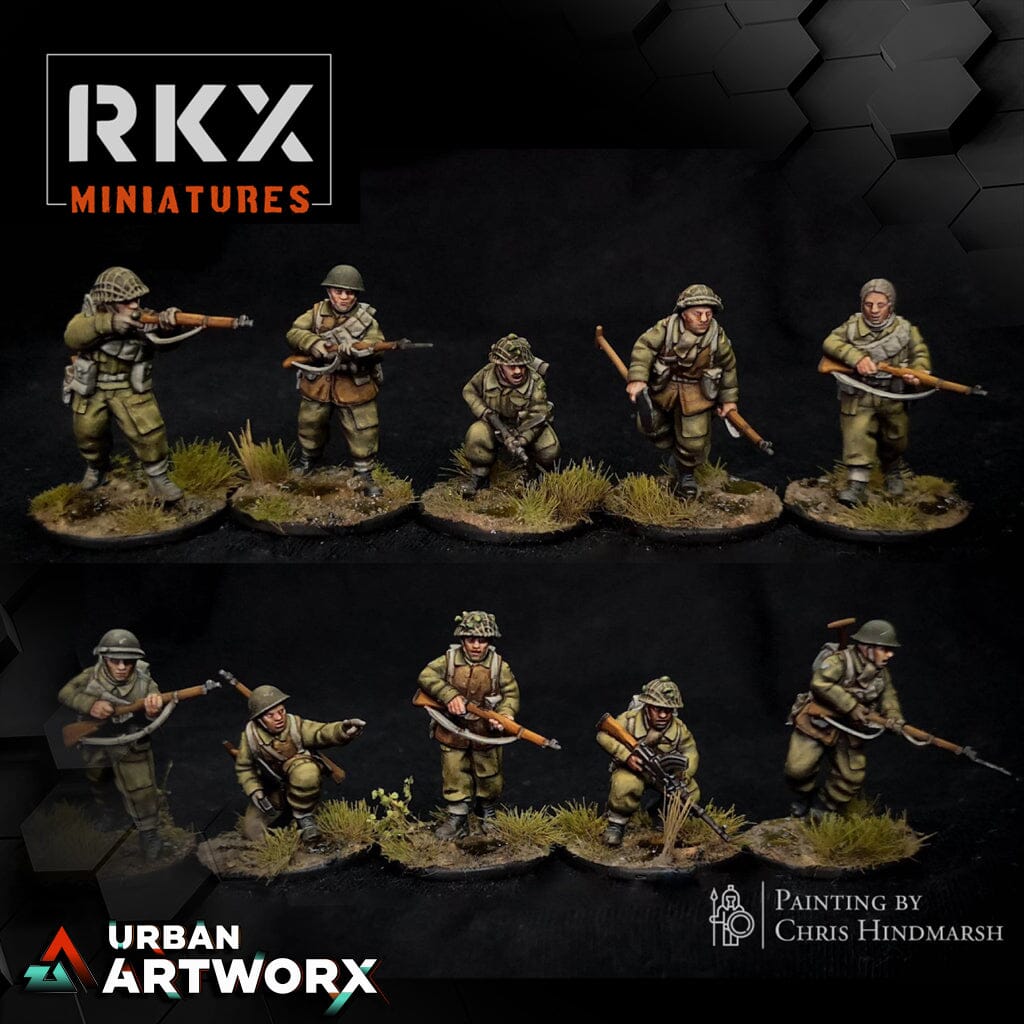 Tabletop Miniaturen - RKX Miniatures - Operation Plunder Canadians - Rifle Section (10) RKX Miniatures