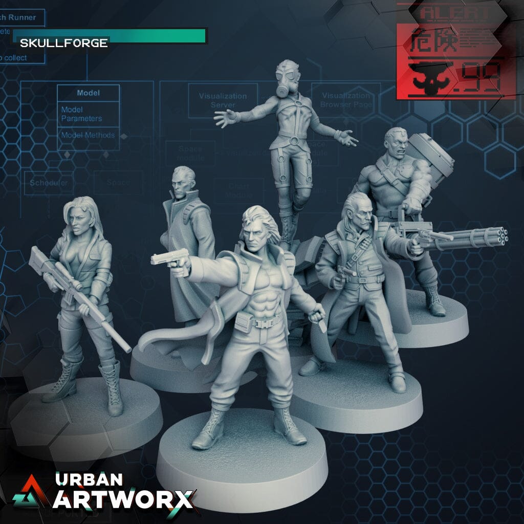 Tabletop Miniaturen - Skullforge Studios - Apex Wolf Agents (6) Skullforge Studios