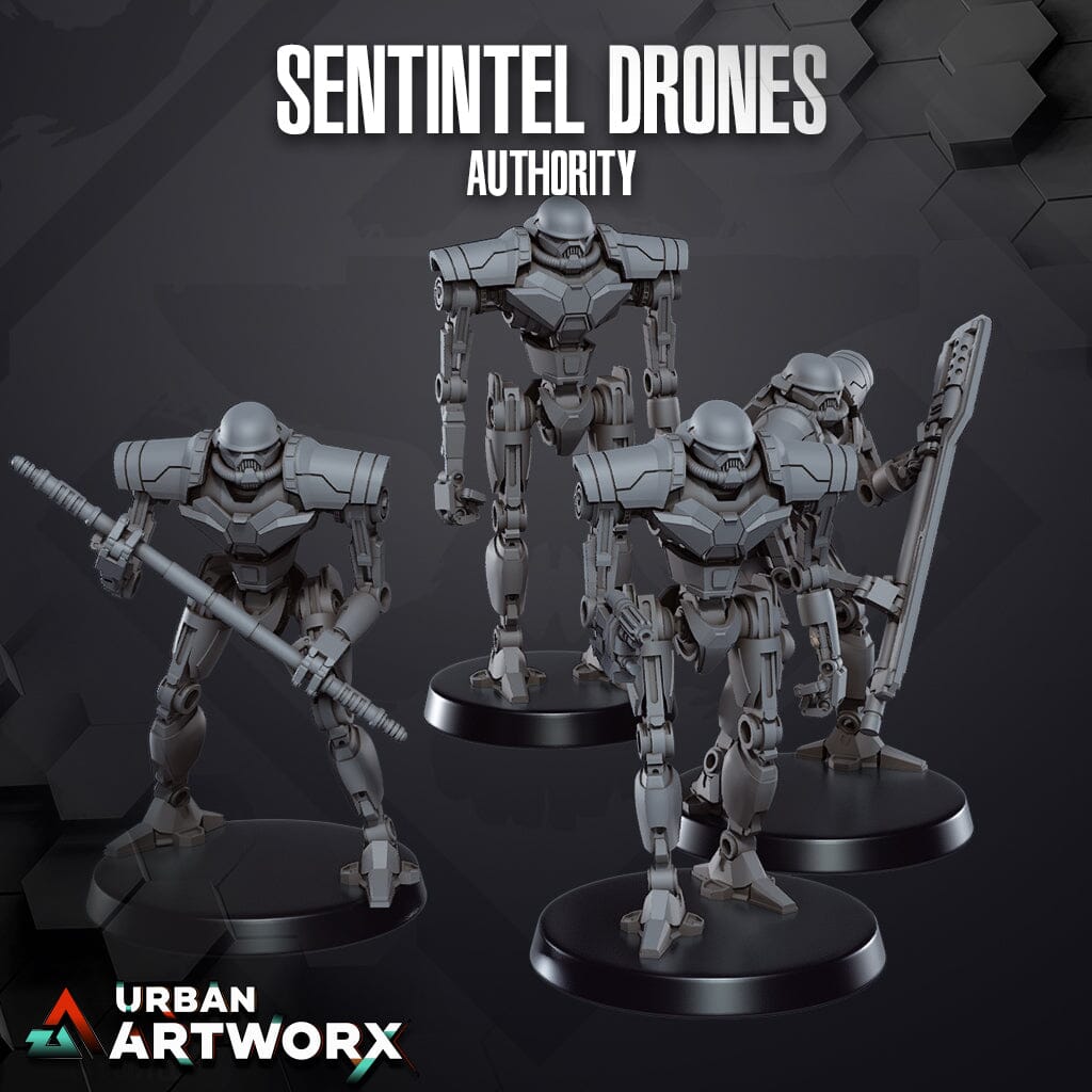 Tabletop Miniaturen - Skullforge Studios - Authority Sentinel Drones (4) Skullforge Studios