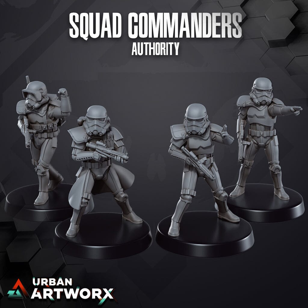 Tabletop Miniaturen - Skullforge Studios - Authority Squad Commanders (4) Skullforge Studios