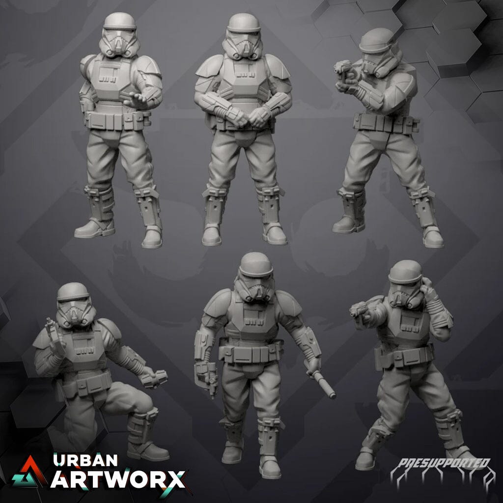 Tabletop Miniaturen - Skullforge Studios - Authority Warden Troopers (6) Skullforge Studios