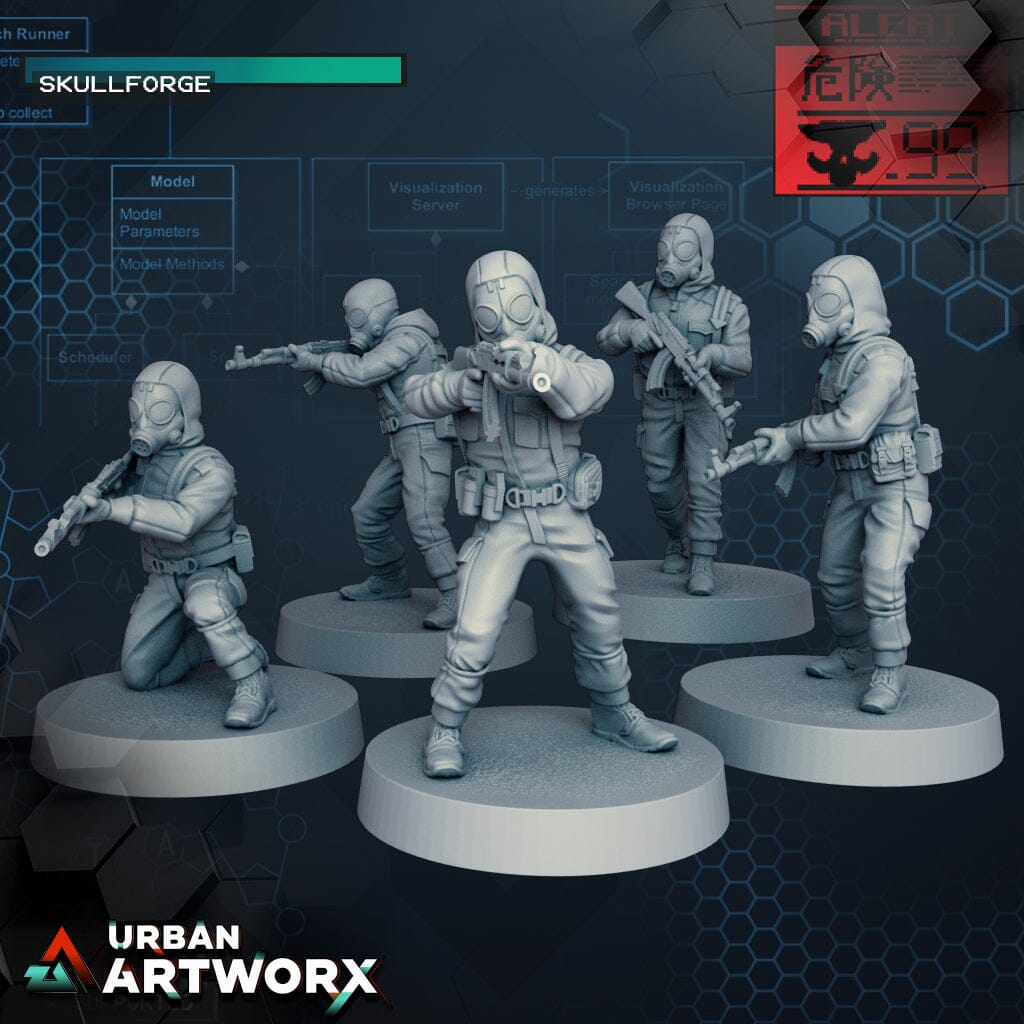 Tabletop Miniaturen - Skullforge Studios - Biohazard Wolf Soldiers (5) Skullforge Studios