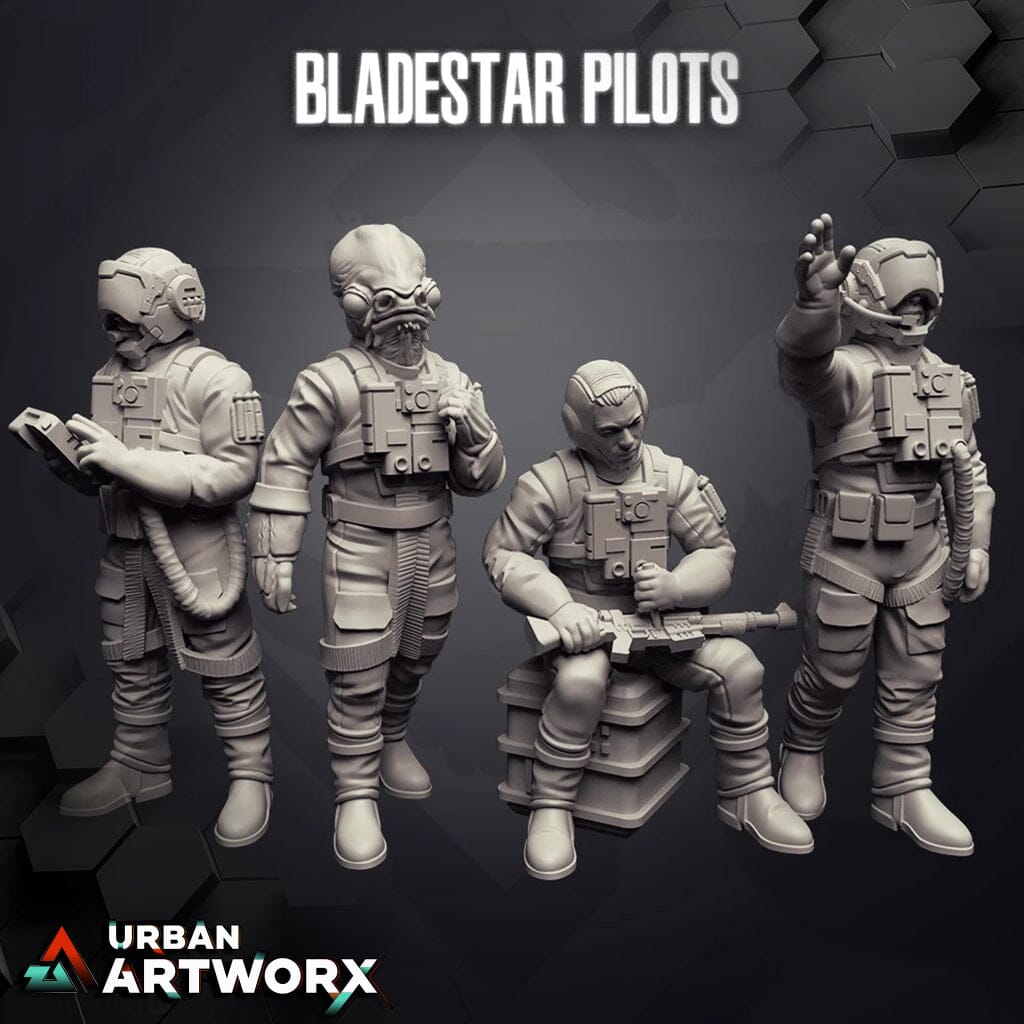 Tabletop Miniaturen - Skullforge Studios - Bladestar Pilots (4) Skullforge Studios